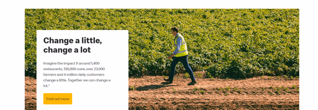 On the McDonalds UK website, they use a simple photograph of a man walking in a field. There is a short paragraph of text that uses statistics to enhance the message. This is an example of low-context communication. 