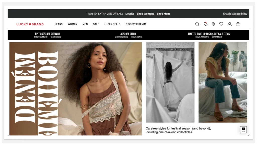 Lucky Brand's website